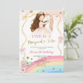Invitation Coquette Rainbow Pastel Unicorn Magical Birthday (Debout devant)