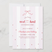 Invitation Coquette Red Bow Mignonne Premier Anniversaire (Devant)