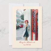 Invitation Coquette Retro Hand Drake Anniversaire Dîner Photo (Dos)