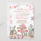 Invitation Coquette rose Baby shower petite fille (Devant)