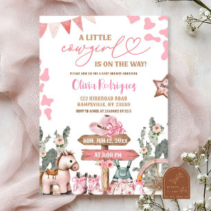 Invitation Coquette rose Baby shower petite fille