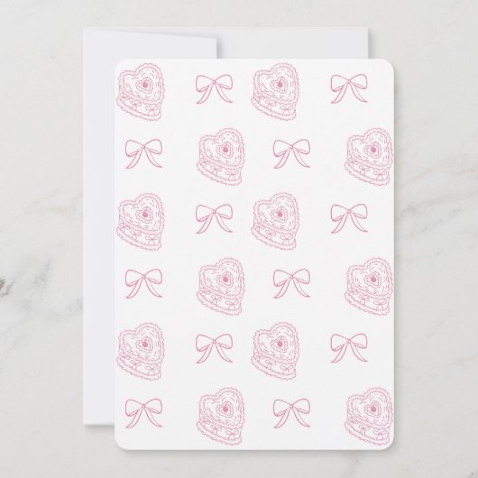 Invitation Coquette Rose Bow 1er Anniversaire Bow Rose (Dos)