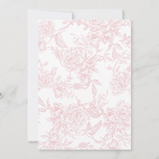 Invitation Coquette rose Bow fête d'anniversaire (Dos)