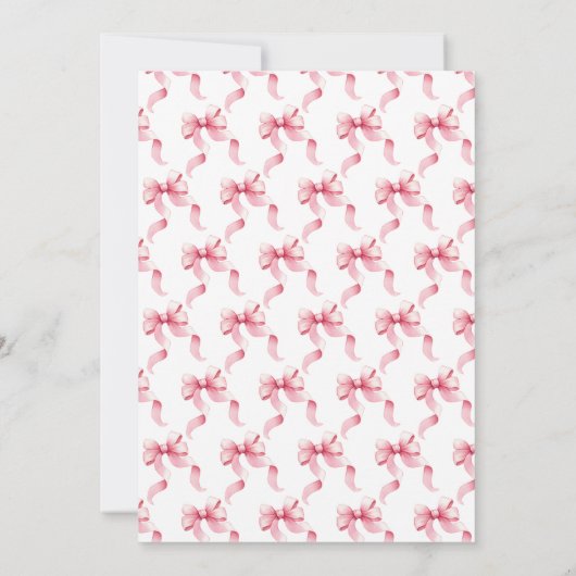 Invitation Coquette rose Bow fête d'anniversaire (Dos)