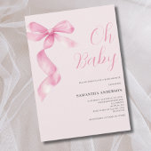 Invitation Coquette Rose Bow Girl Oh Baby shower
