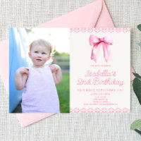 Coquette Rose Bow Personnalisé Photo Anniversaire