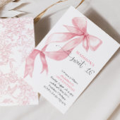 Invitation Coquette Rose Bow Sweet 16 Anniversaire