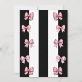 Invitation Coquette Rose Bows Black Stripe Baby shower (Dos)