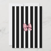 Invitation Coquette Rose Bows Black Stripe Baby shower (Dos)