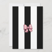 Invitation Coquette Rose Bows Black Stripe Baby shower (Dos)