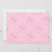 Invitation Coquette Rose Bows Favoris One Anniversaire Photo (Dos)