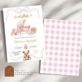 Invitation Coquette rose Carriage Baby shower de fille islami
