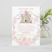 Invitation Coquette Rose Château Premier Anniversa (Debout devant)