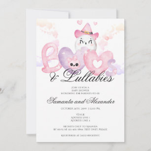 Invitation Coquette rose Crâne gothique Petit Baby shower BOO