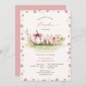 Invitation Coquette rose douce Petit Citrouille 1er anniversa (Devant / Derrière)