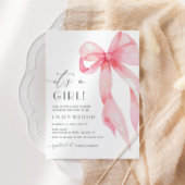 Invitation Coquette Rose Élégante Bow Son Baby shower Fille