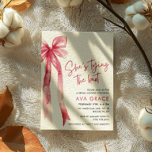 Invitation Coquette rose elle noue la Fête des mariées