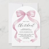 Invitation Coquette rose elle noue la Fête des mariées (Devant)