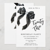 Invitation Coquette rose étincelante Anniversaire (Devant / Derrière)