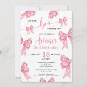 Invitation Coquette rose Fantômes Petit garçon de 2e annivers (Devant)