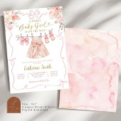 Invitation Coquette rose Fille Baby shower Vêtements de bébé