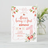 Invitation Coquette rose Fille Berry Sweet Premier Anniversai (Debout devant)