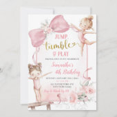 Invitation Coquette Rose Floral Bow Anniversaire (Devant)