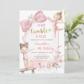 Invitation Coquette Rose Floral Bow Anniversaire (Debout devant)