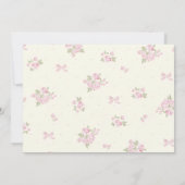 Invitation Coquette Rose Floral Bow Anniversaire (Dos)