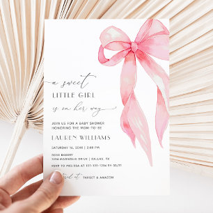 Invitation Coquette rose mignonne Bébé Bébé Fille Douche