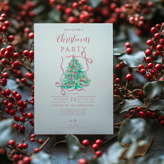Invitation Coquette Rose Noël