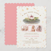 Invitation Coquette rose Petit Citrouille 3 Photos 1er Annive (Devant / Derrière)