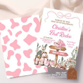 Invitation Coquette rose Premier Rodéo Anniversaire Fille