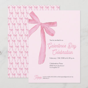 Invitation Coquette Rose Ruban Galentine’s Day Chic personnal
