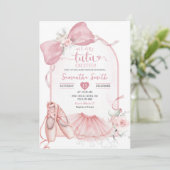 Invitation Coquette rose Tutu Excité Baby shower Ballerina (Debout devant)