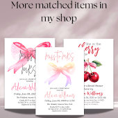 Invitation Coquette rouge cerise sur le dessus Fête des marié