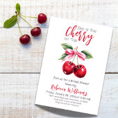Invitation Coquette rouge cerise sur le dessus Fête des marié