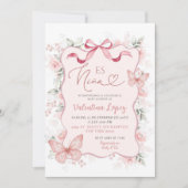 Invitation Coquette Ruban Floral Es Nina Baby shower mexicain (Devant)