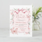 Invitation Coquette Ruban Floral Es Nina Baby shower mexicain (Debout devant)