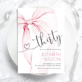 Invitation Coquette Ruban Rose 30e Anniversaire