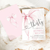 Invitation Coquette Ruban Rose 30e Anniversaire