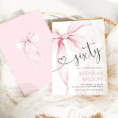 Invitation Coquette Ruban Rose 60e Anniversaire