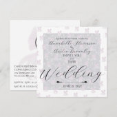 Invitation Coquette Rubans Pale Rose Clair (Devant / Derrière)