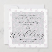 Invitation Coquette Rubans Pale Rose Clair (Devant)
