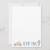 Invitation Coquette Rustic Red & Blue Christmas Party (Dos)