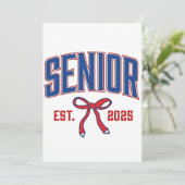 Invitation Coquette senior 2025 Classe de 2025 Nœuds roses (Debout devant)