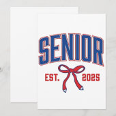 Invitation Coquette senior 2025 Classe de 2025 Nœuds roses (Devant / Derrière)