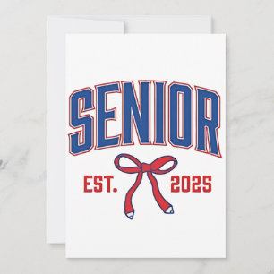 Invitation Coquette Senior 2025 Promotion 2025 Nœuds Rose