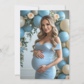 Invitation Coquette Silly Goose Blue Bow Baby shower (Dos)