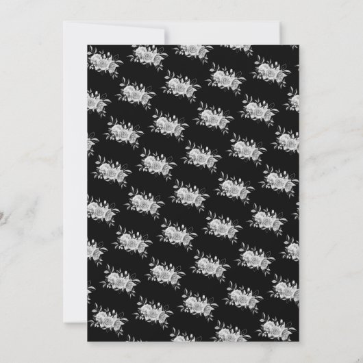 Invitation Coquette Silver Sweet 16 Floral Glam Black (Dos)